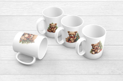 Christmas Teddy Bear Clipart | Vintage Watercolor Bears Product Image 2