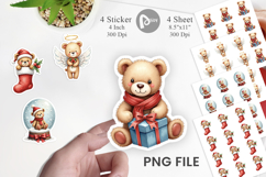 Christmas Teddy Bear Sticker Product Image 1
