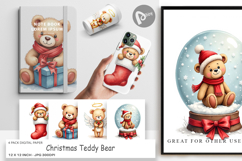 Christmas Teddy Bear Digital Paper Product Image 1