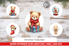 Christmas Teddy Bear Wind Spinner Product Image 1