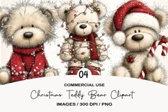 Christmas Teddy Bear Clipart Product Image 1
