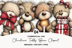 Christmas Teddy Bear Clipart Product Image 1
