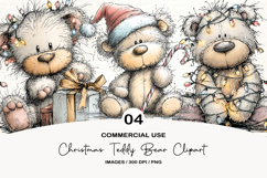 Christmas Teddy Bear Clipart Product Image 1