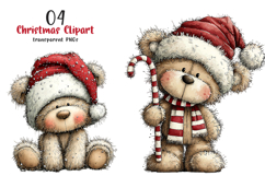Christmas Teddy Bear Clipart Product Image 1