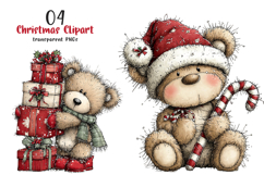 Christmas Teddy Bear Clipart Product Image 1