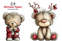 Christmas Teddy Bear Clipart Product Image 1