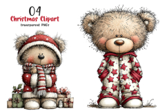 Christmas Teddy Bear Clipart Product Image 1