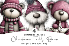Christmas Teddy Bear Clipart Product Image 1