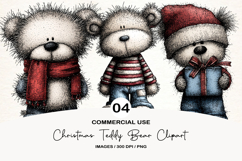 Christmas Teddy Bear Clipart Product Image 1