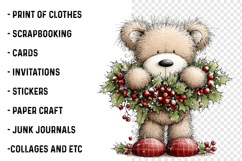 Christmas Teddy Bear Clipart Product Image 2
