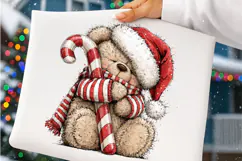 Christmas Teddy Bear Clipart PNG | Cute Whimsical Santa Product Image 3