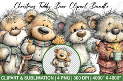 Christmas Teddy Bear Clipart Product Image 1