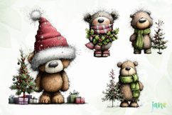 Christmas Teddy Bear Clipart Product Image 1