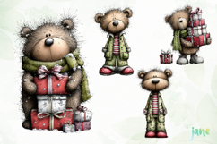 Christmas Teddy Bear Clipart Product Image 1