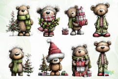 Christmas Teddy Bear Clipart Product Image 7