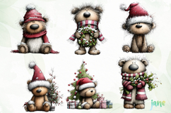 Christmas Teddy Bear Clipart Product Image 5