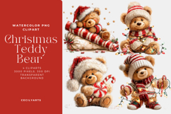 Christmas Teddy Bear Cliparts Product Image 1