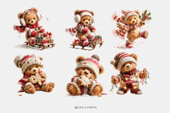 Christmas Teddy Bear Cliparts Product Image 4