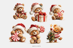 Christmas Teddy Bear Cliparts Product Image 5