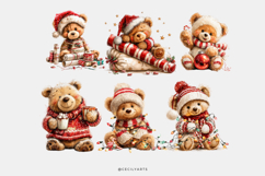 Christmas Teddy Bear Cliparts Product Image 6