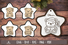 Christmas Teddy Bear Ornament SVG Personalized Christmas SVG
