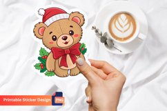 Christmas Teddy Bear Sticker, Festive Teddy Bear Decal Product Image 1