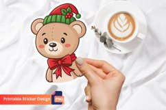 Christmas Teddy Bear Sticker, Festive Teddy Bear Decal Product Image 1