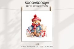 Christmas Teddy Bear Toy Santa Winter Clipart PNG Scrapbook watercolor Christmas Santa teddy bear toy character xmas clipart nursery art holiday winter Nursery wall art card making collage printable files xmas decor junk journal sublimation santa 