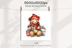 Christmas Teddy Bear Toy Santa Winter Clipart PNG Scrapbook watercolor Christmas Santa teddy bear toy character xmas clipart nursery art holiday winter Nursery wall art card making collage printable files xmas decor junk journal sublimation santa 