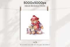 Christmas Teddy Bear Toy Santa Winter Clipart PNG Scrapbook watercolor Christmas Santa teddy bear toy character xmas clipart nursery art holiday winter Nursery wall art card making collage printable files xmas decor junk journal sublimation santa 