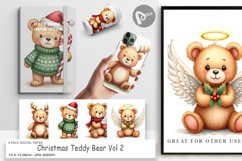 Christmas Teddy Bear Digital Paper Product Image 1
