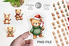 Christmas Teddy Bear Sticker Product Image 1