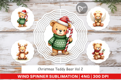 Christmas Teddy Bear Wind Spinner Product Image 1