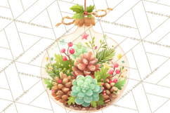 Christmas Terrarium Clipart PNG Product Image 3