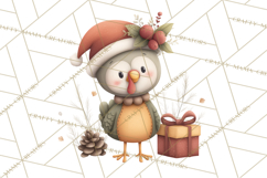 Christmas Turkey PNG, Rustic Holiday Clipart Product Image 3