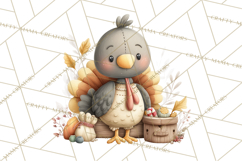 Christmas Turkey PNG, Rustic Holiday Clipart Product Image 2