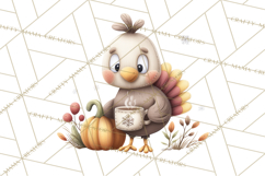 Christmas Turkey PNG, Rustic Holiday Clipart Product Image 3