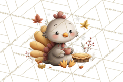 Christmas Turkey PNG, Rustic Holiday Clipart Product Image 5