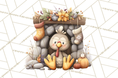 Christmas Turkey PNG, Rustic Holiday Clipart Product Image 4