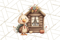 Christmas Turkey PNG, Rustic Holiday Clipart Product Image 5