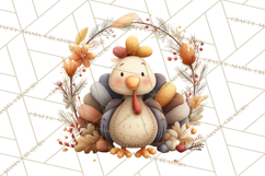 Christmas Turkey PNG, Rustic Holiday Clipart Product Image 2