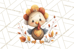 Christmas Turkey PNG, Rustic Holiday Clipart Product Image 3