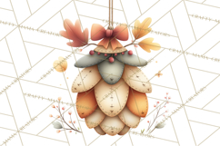 Christmas Turkey PNG, Rustic Holiday Clipart Product Image 3