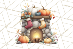 Christmas Turkey PNG, Rustic Holiday Clipart Product Image 5