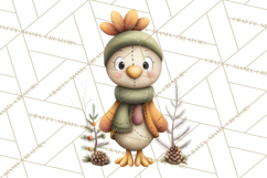 Christmas Turkey PNG, Rustic Holiday Clipart Product Image 5