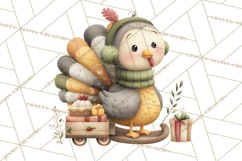 Christmas Turkey PNG, Rustic Holiday Clipart Product Image 2