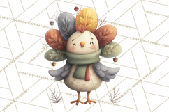 Christmas Turkey PNG, Rustic Holiday Clipart Product Image 3