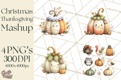 Christmas Turkey PNG, Rustic Holiday Clipart Product Image 1