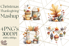Christmas Turkey PNG, Rustic Holiday Clipart Product Image 1