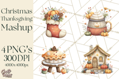 Christmas Turkey PNG, Rustic Holiday Clipart Product Image 1